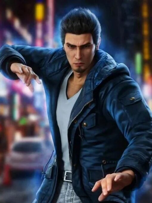 Yakuza 6 Kazuma Kiryu Blue Jacket With Hood