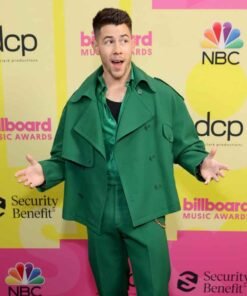 Billboard Music Awards 2021 Nick Jonas Green Peacoat