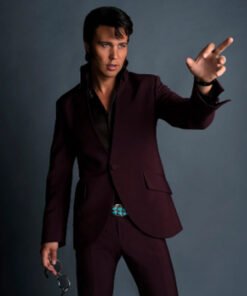 Elvis 2022 Austin Butler Maroon Suit