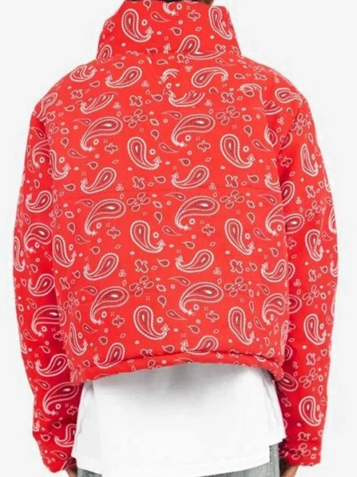 Red Bandana Puffer Jacket