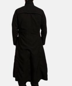 Mens Black Long Cotton Coat
