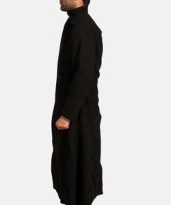 Mens Black Long Cotton Coat