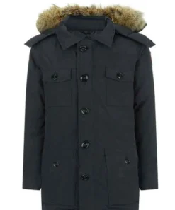 Blue Fur Collar Coat