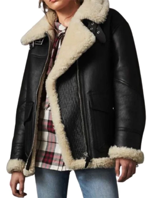 Aviator Ivory Shearling Jacket