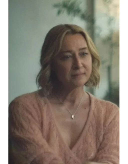 Asher Keddie Pink Wrap Sweater