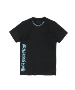 Short Sleeve Blue Script T Shirt