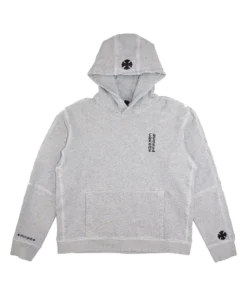 Patch Grey Wool Hoodie