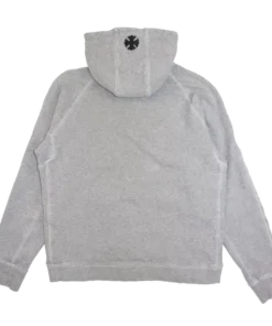 Patch Grey Wool Hoodie