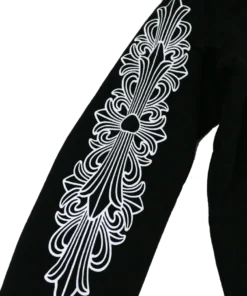 Floral Cross Sleeve Hoodie