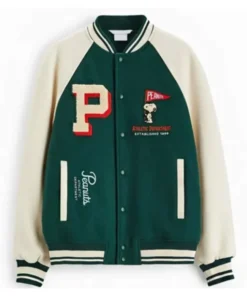 Peanuts Sporting Club Green Varsity Jacket