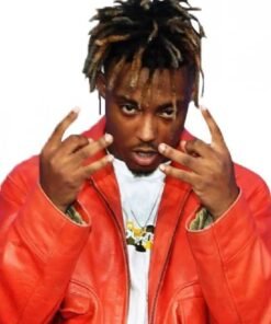American Rapper Juice Wrld Orange Leather Jacket