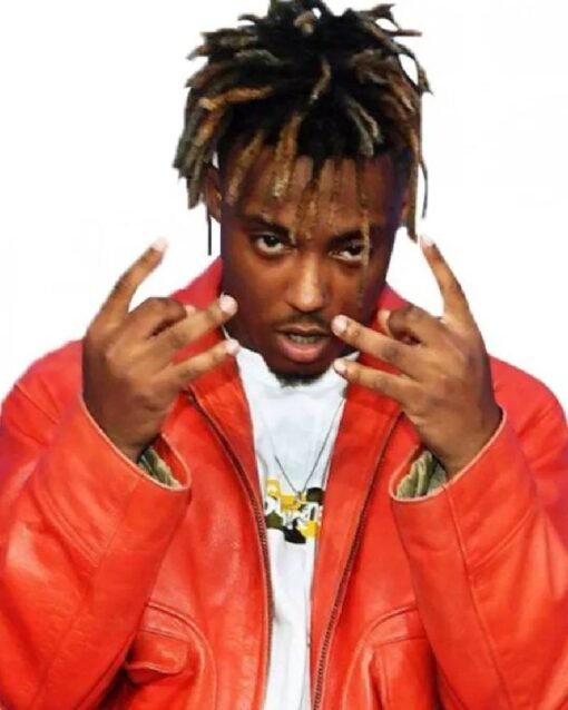 American Rapper Juice Wrld Orange Leather Jacket