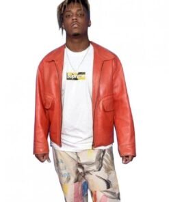 American Rapper Juice Wrld Orange Leather Jacket