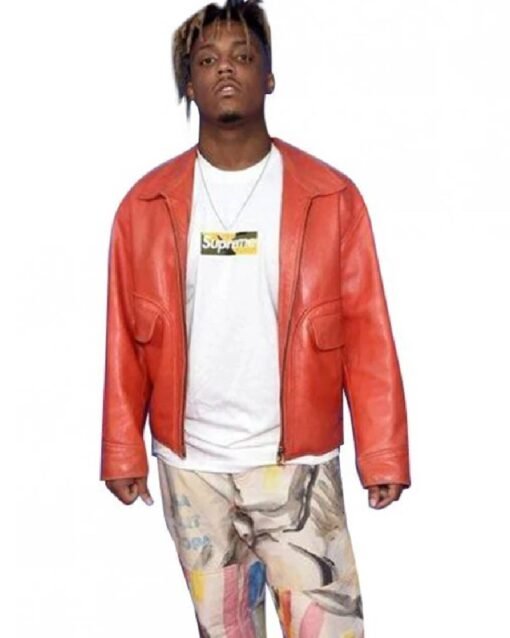 American Rapper Juice Wrld Orange Leather Jacket