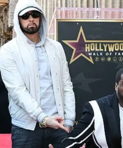 Eminem Hollywood Walk Of Fame White Varsity Jacket