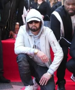 Eminem Hollywood Walk Of Fame White Varsity Jacket