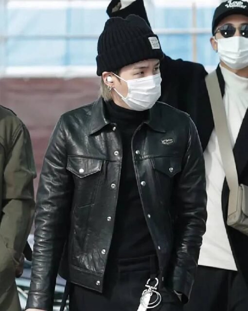 BTS Suga Min Yoon-gi Leather Black Jacket