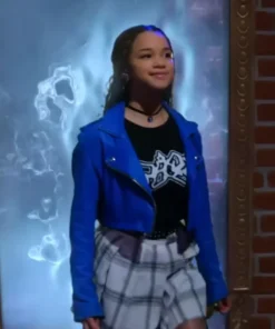 Billie Wizards Beyond Waverly Place Blue Leather Jacket