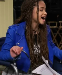 Billie Wizards Beyond Waverly Place Blue Leather Jacket