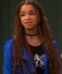 Billie Wizards Beyond Waverly Place Blue Leather Jacket