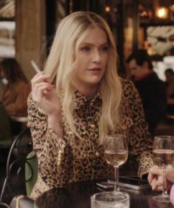 Emily In Paris S04 Camille Razat Leopard Print Trucker Jacket