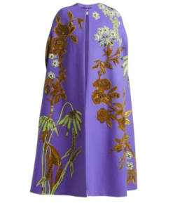Emily In Paris S04 Lily Collins Purple Embroidered Cape