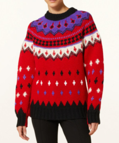 Emily In Paris S04 Lily Collins Red Knitted Sweater