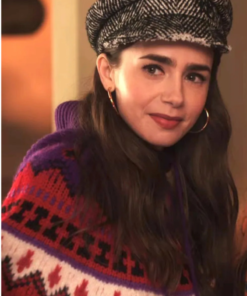 Emily In Paris S04 Lily Collins Red Knitted Sweater
