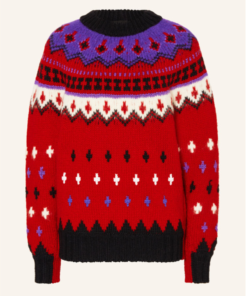 Emily In Paris S04 Lily Collins Red Knitted Sweater