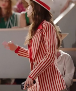 Emily In Paris S04 Lily Collins Red & White Striped Suit