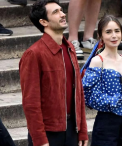 Marcello Emily In Paris S04 Red Suede Leather Jacket