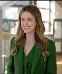 Ashley Newbrough Flipping for Christmas Green Suit