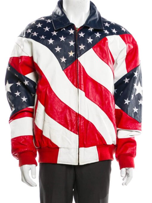 Independence Day American Flag Leather Jacket