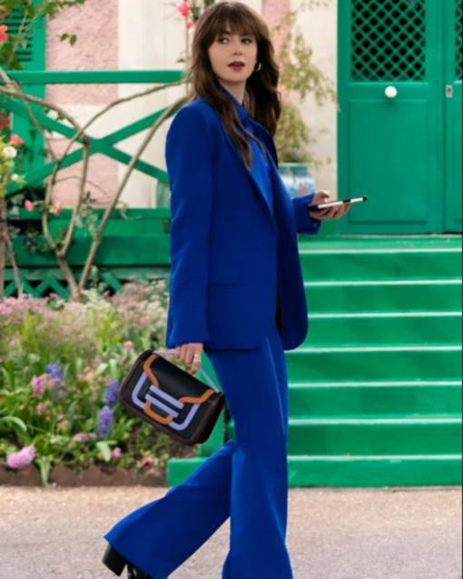 Emily In Paris S04 Lily Collins Blue Suit