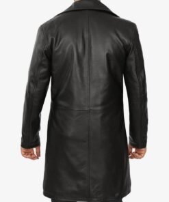 Mens Premium Lambskin Leather Black Coat