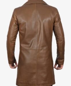 Mens Real Lambskin Leather Brown Coat