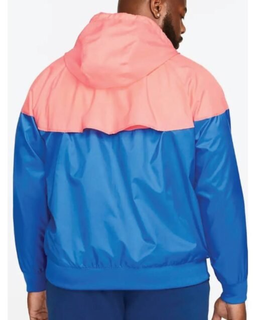 Nike Sportswear Windrunner Blue And Pink Hooded Jacket