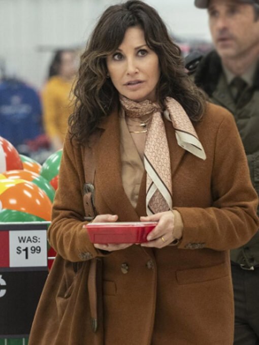 Gina Gershon Thanksgiving Brown Coat