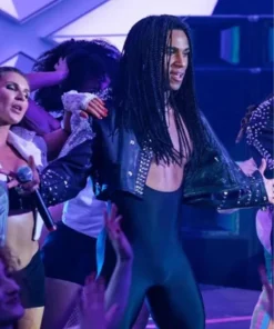 Tijan Njie Girl You Know It’s True Black Studded Leather Jacket