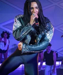 Tijan Njie Girl You Know It’s True Black Studded Leather Jacket