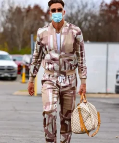 Travis Kelce Kansas Beige Colorblock Tracksuit