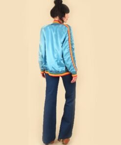 Vintage 1970s Rainbow Striped Satin Jacket