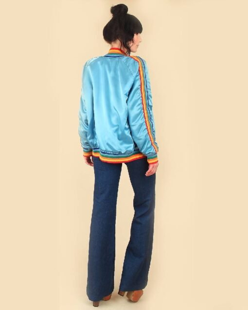 Vintage 1970s Rainbow Striped Satin Jacket