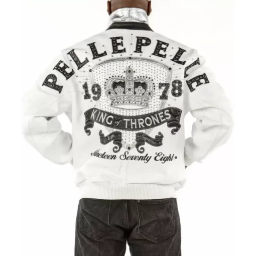 Pelle Pelle Men King Of Thrones Studs White Jacket