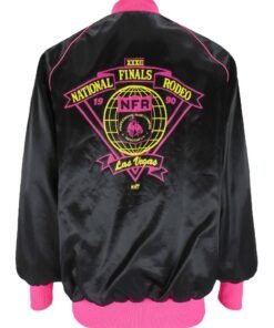 National Finals Rodeo 1990 Black Satin Jacket