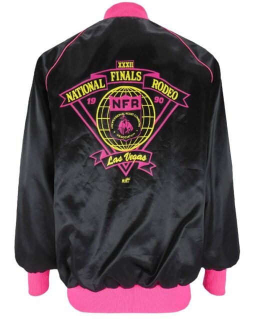 National Finals Rodeo 1990 Black Satin Jacket