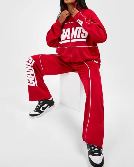 Nfl New York Giants License Seam Leg Jogger Tracksuit