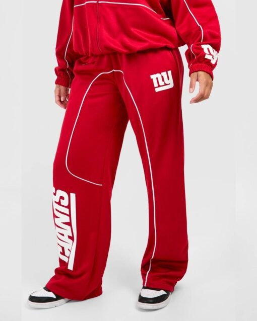 Nfl New York Giants License Seam Leg Jogger Tracksuit