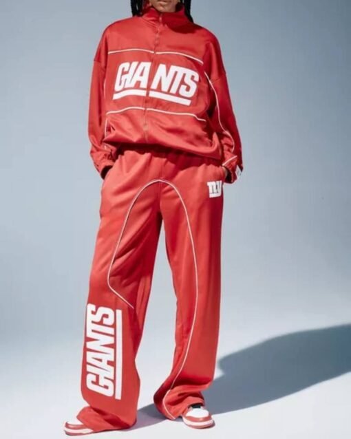 Nfl New York Giants License Seam Leg Jogger Tracksuit