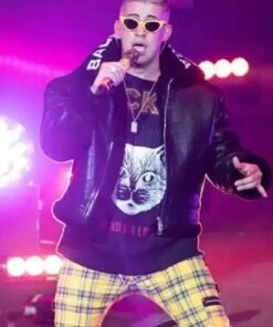 Bad Bunny Leather Black Jacket